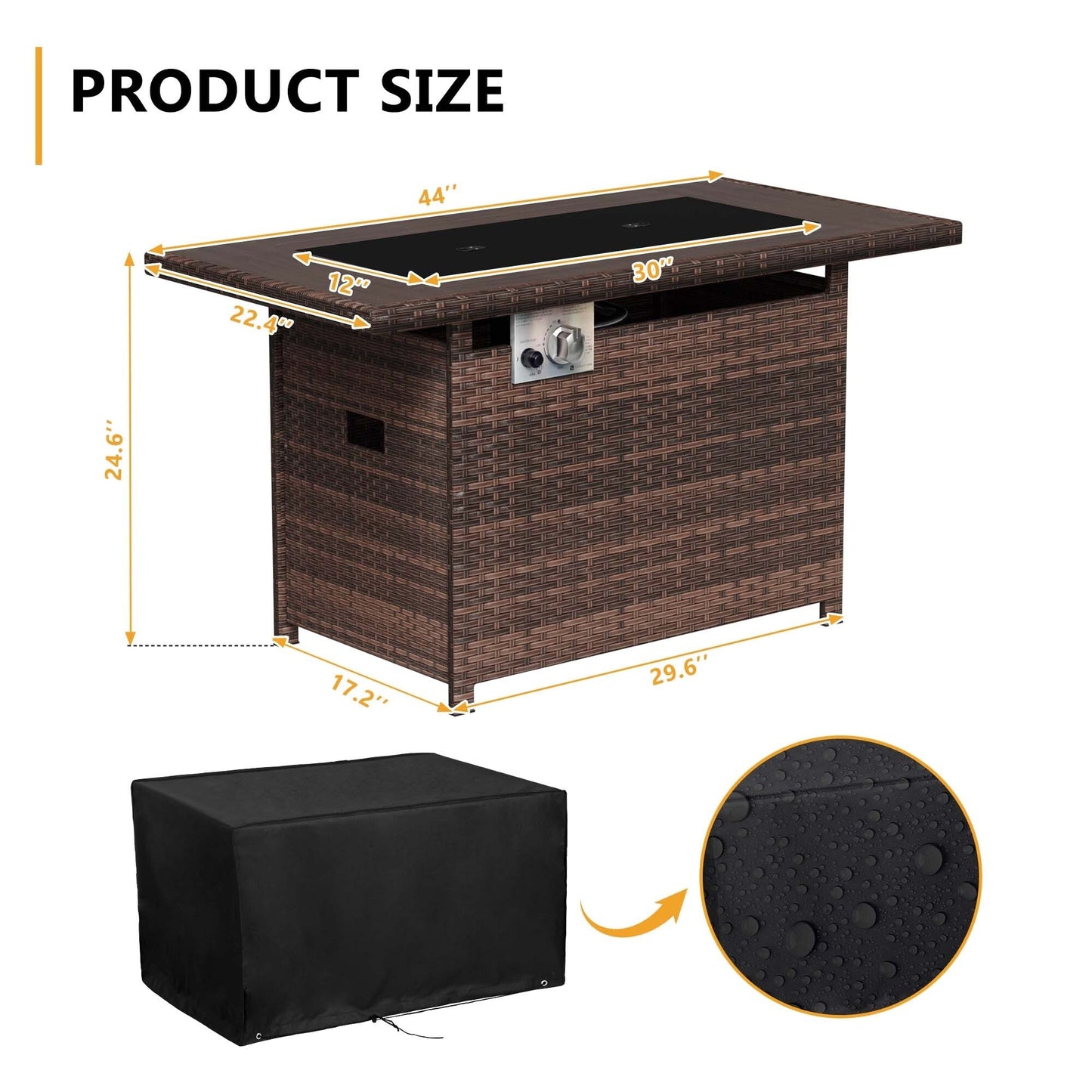 Set di 10 mobili da giardino con tavolo con braciere