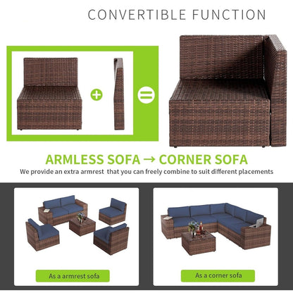 Set di 10 mobili da giardino con tavolo con braciere