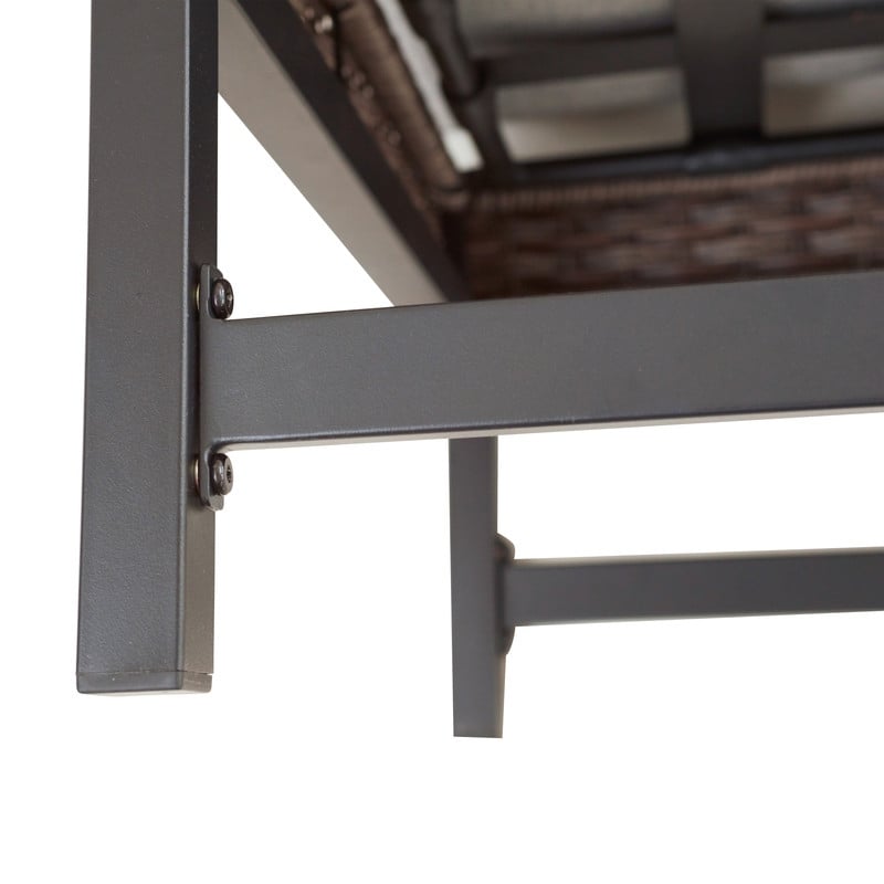 Patio Festival - Set da conversazione in vimini per esterni ad angolo retto da 10 pezzi