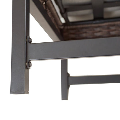 Patio Festival - Set da conversazione in vimini per esterni ad angolo retto da 10 pezzi