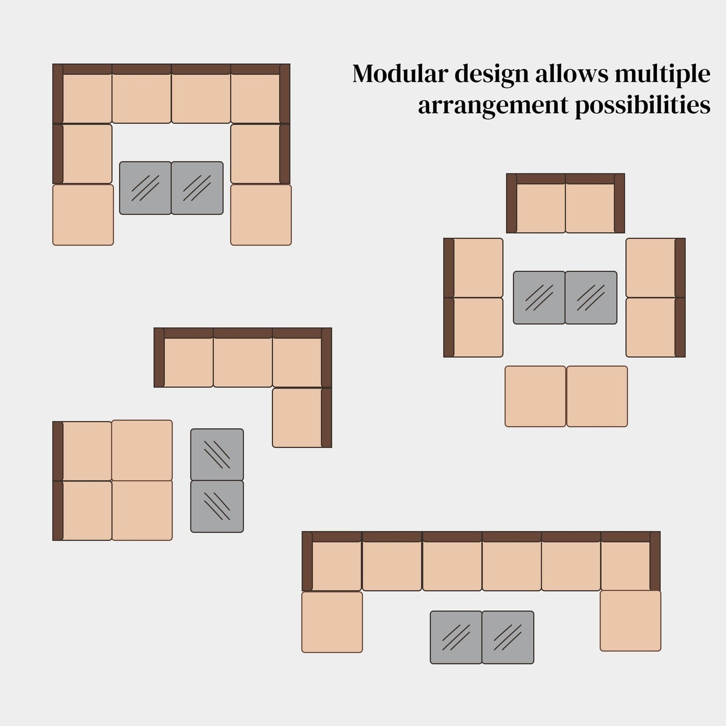 Set di divani componibili in vimini da 10 pezzi