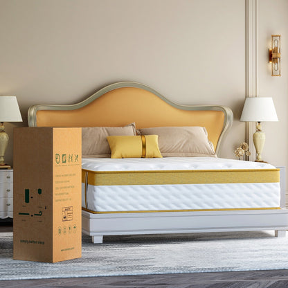 Materasso ibrido in memory foam infuso di gel da 10 pollici, mediamente rigido, rinfrescante e traspirante con CertiPUR-US e OEKO-TEX