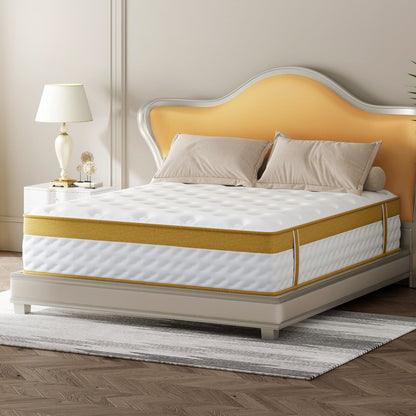 Materasso ibrido in memory foam infuso di gel da 10 pollici, mediamente rigido, rinfrescante e traspirante con CertiPUR-US e OEKO-TEX