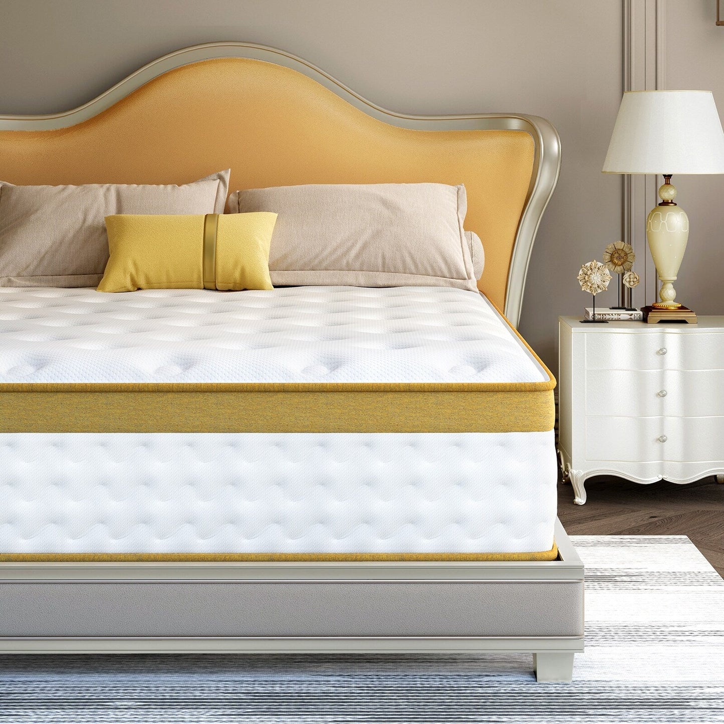 Materasso ibrido in memory foam infuso di gel da 10 pollici, mediamente rigido, rinfrescante e traspirante con CertiPUR-US e OEKO-TEX