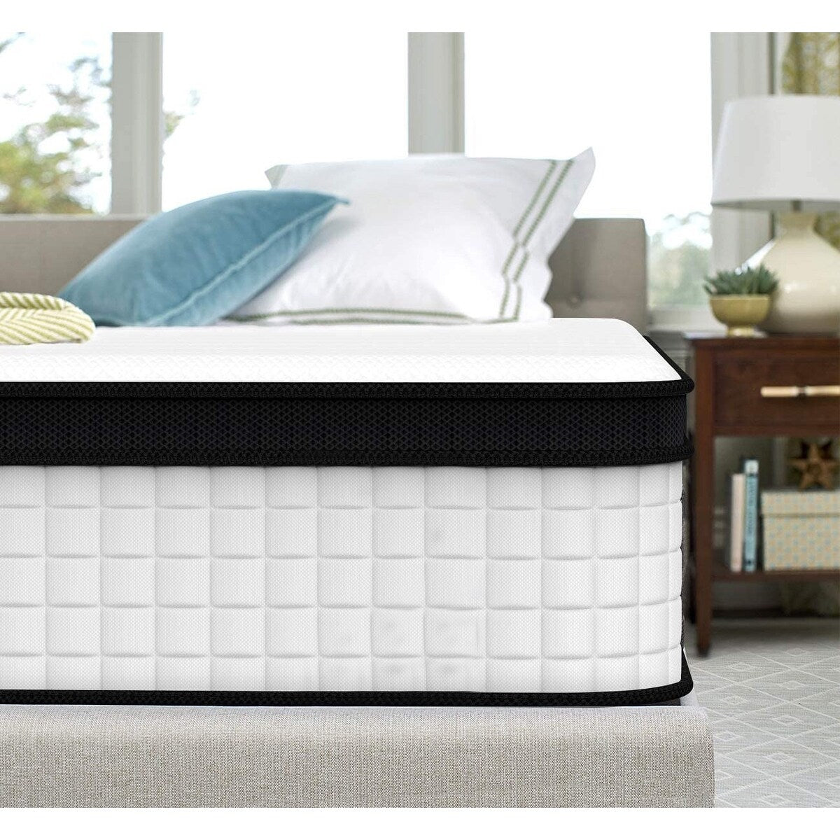 Materasso matrimoniale con memory foam ibrido in gel di medie dimensioni da 10 pollici e molle insacchettate