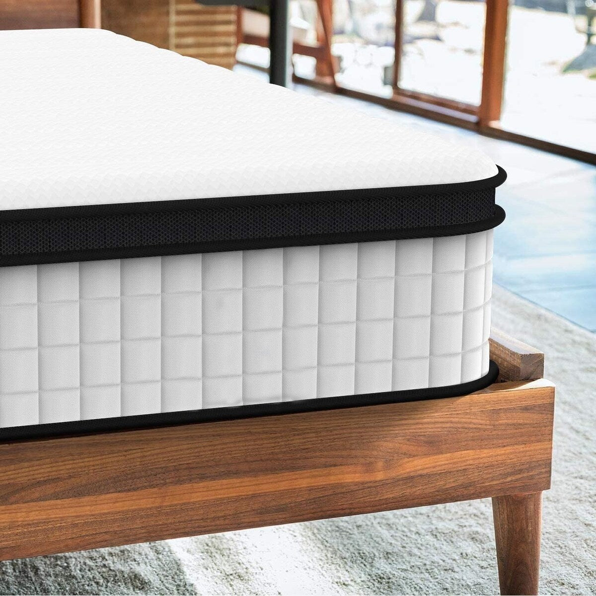 Materasso matrimoniale con memory foam ibrido in gel di medie dimensioni da 10 pollici e molle insacchettate