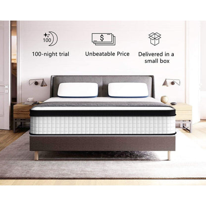 Materasso matrimoniale con memory foam ibrido in gel di medie dimensioni da 10 pollici e molle insacchettate