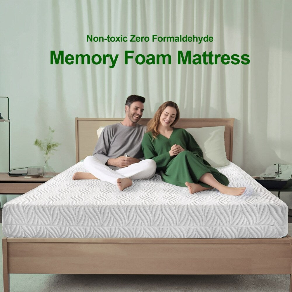 Materasso in memory foam bianco da 10 pollici in una scatola