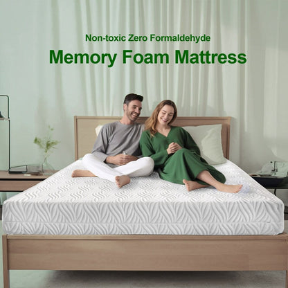 Materasso in memory foam bianco da 10 pollici in una scatola