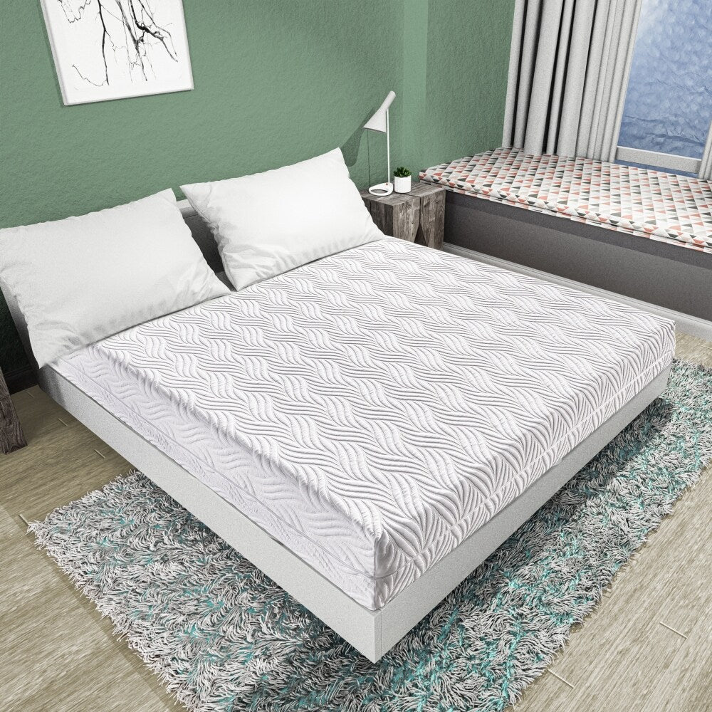 Materasso in memory foam bianco da 10 pollici in una scatola