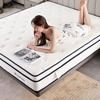 Materasso a molle insacchettate indipendenti in memory foam gel da 10 pollici in una scatola