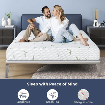 Materasso in memory foam gel da 10 pollici in una scatola, isolamento del movimento con sollievo dalla pressione media