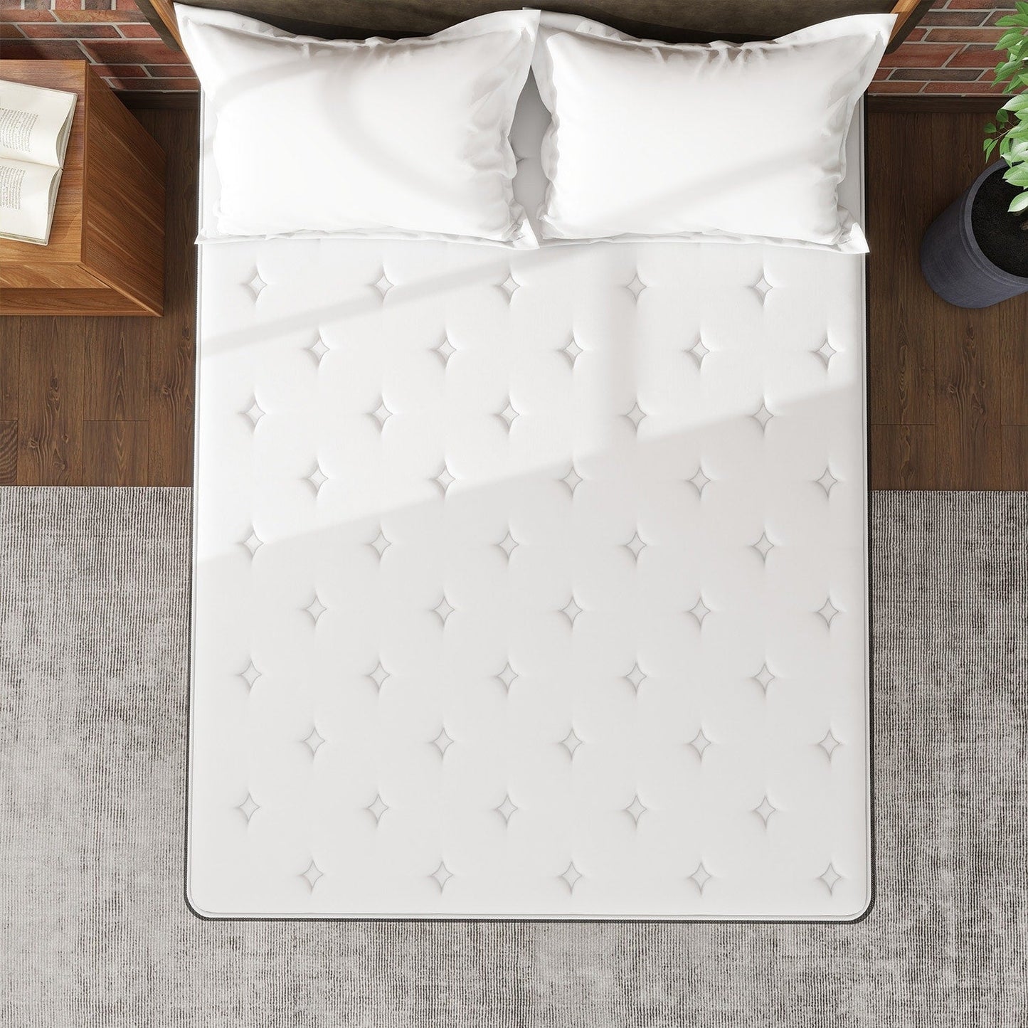 Materasso ibrido in schiuma e molle da 12 pollici, materasso con supporto durevole e sensazione di rigidità media, letto in una scatola