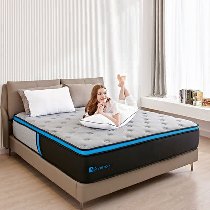 Materasso ibrido da 10 pollici a molle e memory foam in gel in una scatola