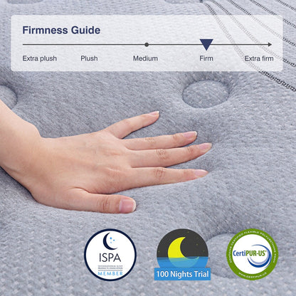 Materasso ibrido da 10 pollici a molle e memory foam in gel in una scatola