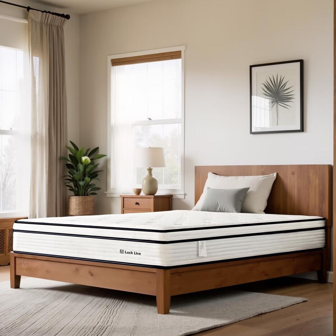 Materasso a molle insacchettate indipendenti in memory foam con parte superiore in gel Euro da 10 pollici di medie dimensioni, in una scatola