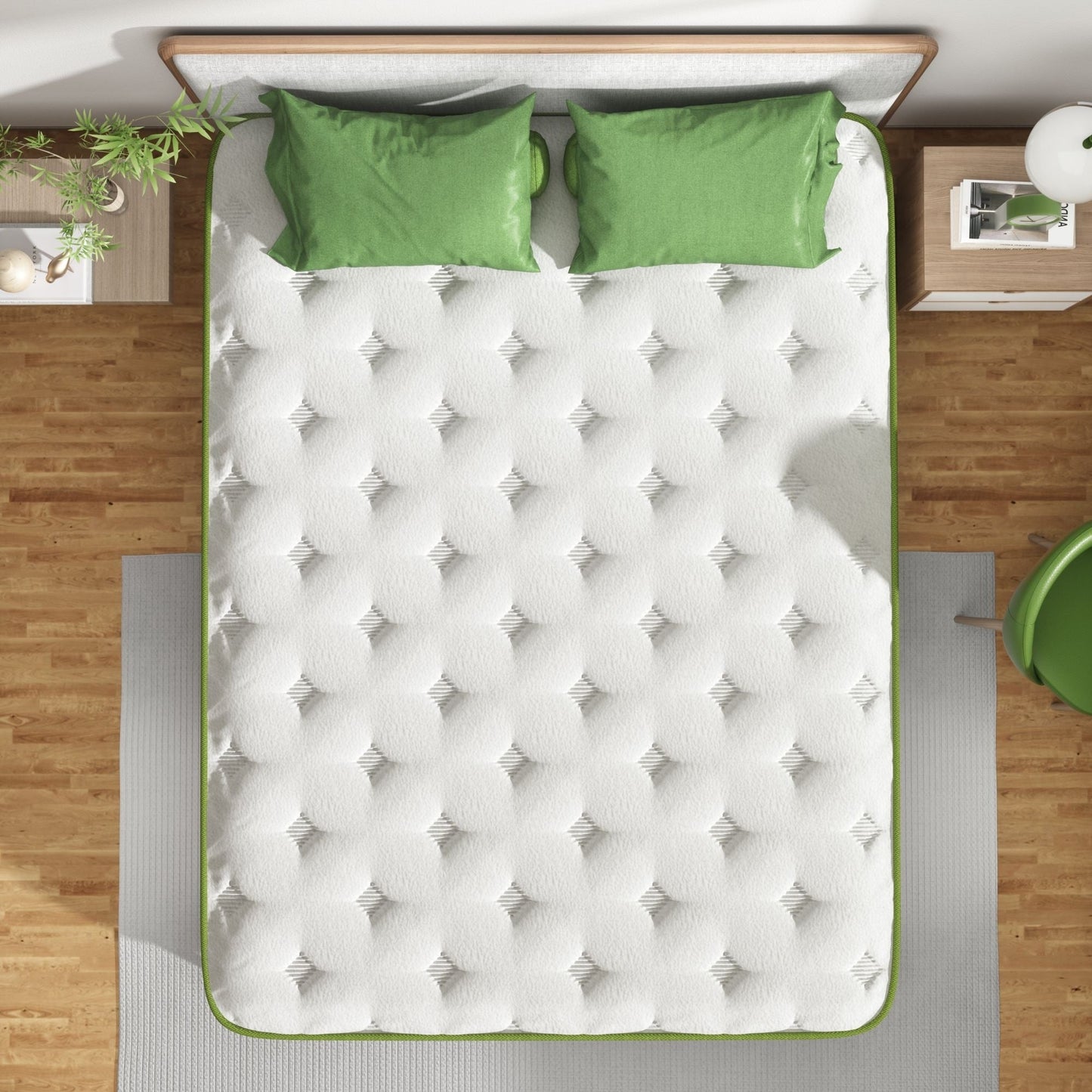 Materasso ibrido in memory foam da 10 pollici in una scatola