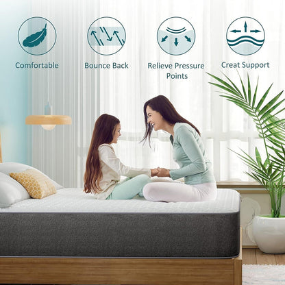 Materasso in memory foam da 10 pollici in una scatola