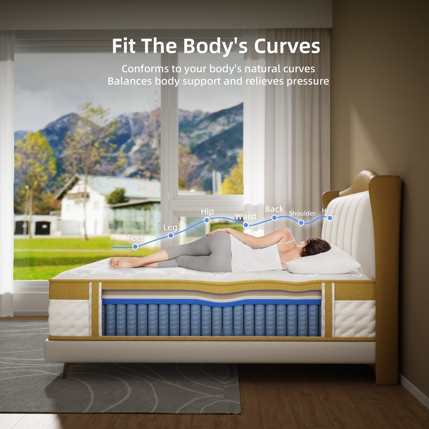 Materasso ibrido in memory foam e molle interne da 10 pollici