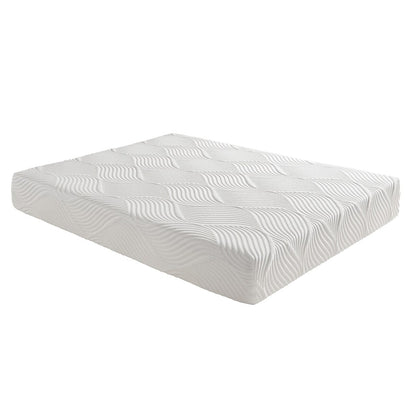 Materasso in memory foam in gel per letto matrimoniale da 10 pollici, rigido, bianco, materasso in scatola