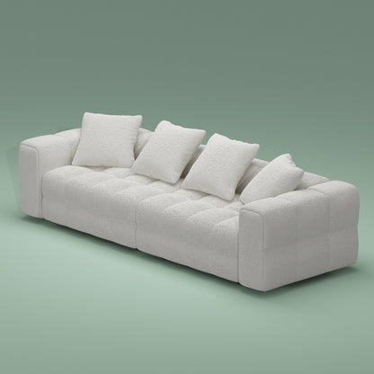 Divano in velluto Teddy 100.8, divano moderno con braccioli