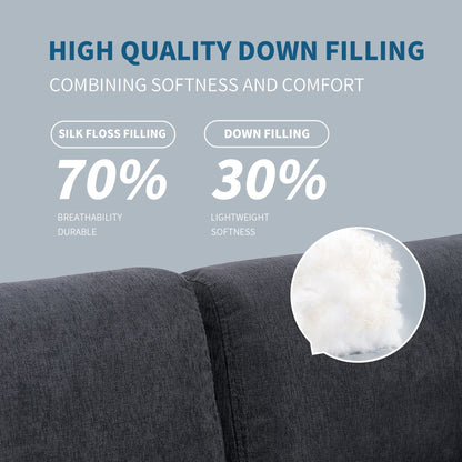 Divano componibile a L in poliestere da 102,4'' con poggiapiedi reversibile, cuscini spessi e gambe in plastica resistente