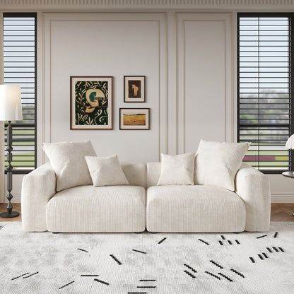 Divano a due posti in velluto a coste da 102'', grande divano modulare a nuvola