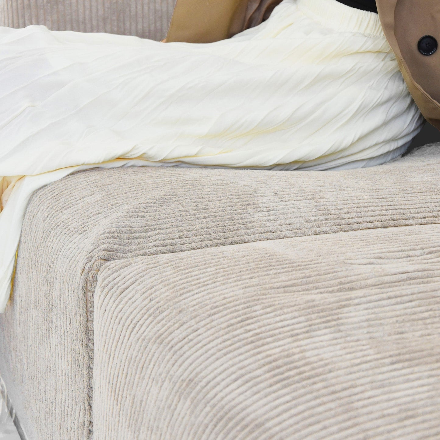 Divano a due posti in velluto a coste da 102'', grande divano modulare a nuvola