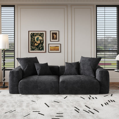 Divano a due posti in velluto a coste da 102'', grande divano modulare a nuvola