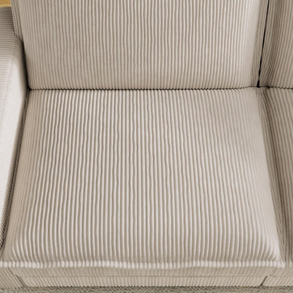 Divano classico moderno in velluto a coste 103 a 4 posti - Seduta profonda, con 4 cuscini per soggiorno