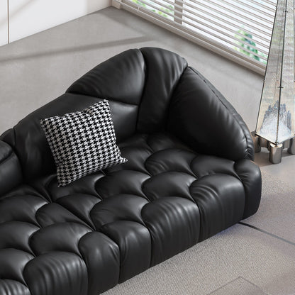 Divano imbottito in pelle 104.3 - 104.3 x 45.3