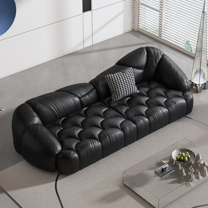 Divano imbottito in pelle 104.3 - 104.3 x 45.3