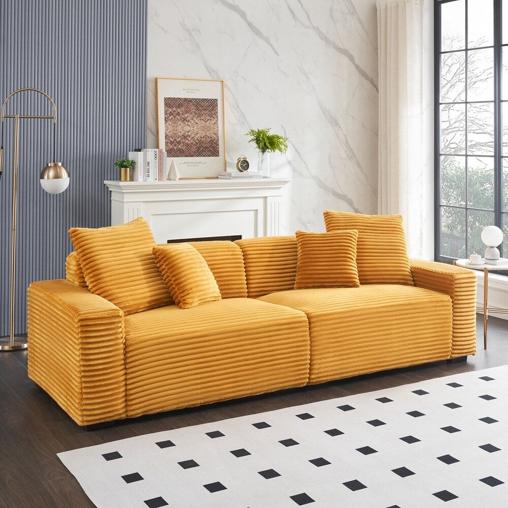 Divano grande da 104,72 pollici a 4 posti con 4 cuscini decorativi