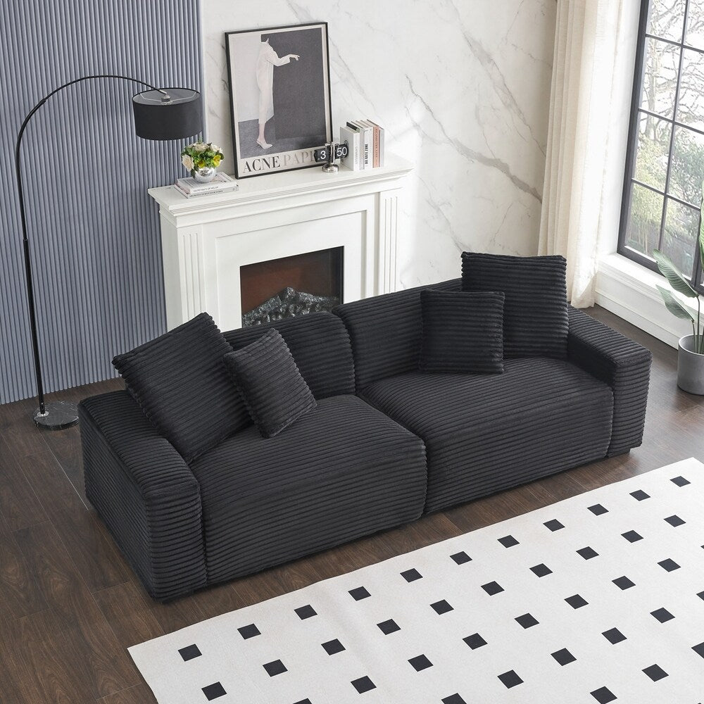 Divano grande da 104,72 pollici a 4 posti con 4 cuscini decorativi