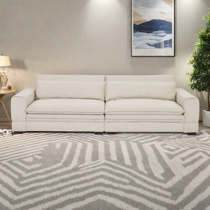 104.72 Divano in tessuto moderno di metà secolo con gambe in legno massello