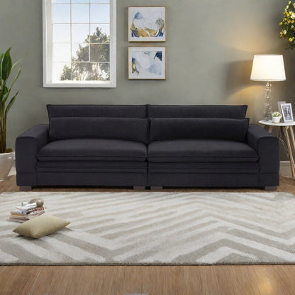 104.72 Divano in tessuto moderno di metà secolo con gambe in legno massello