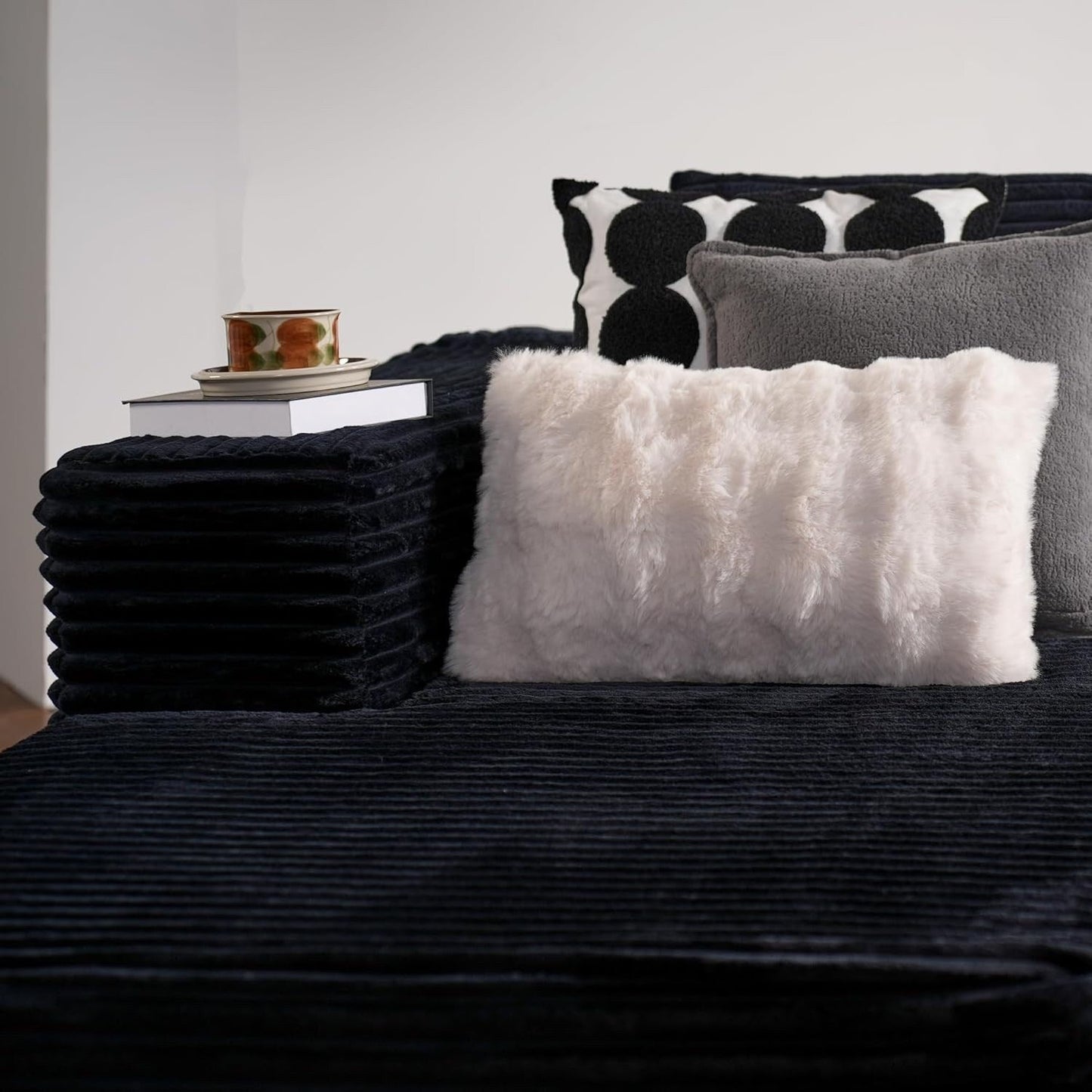 Divano componibile a forma di L 104 - Divano modulare con seduta profonda per soggiorno e camera da letto, senza montaggio