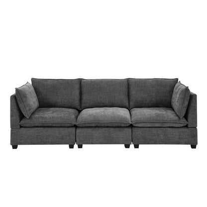 Divano 105 Chenille a 3 posti con cuscini a 2 strati, schiuma ad alta resilienza