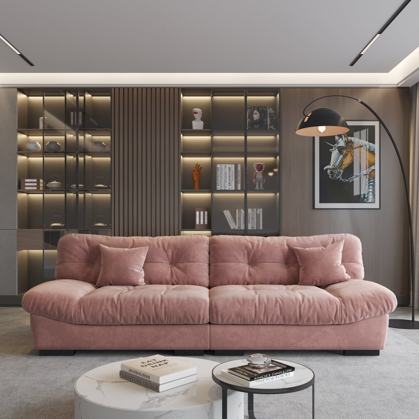 Divano a due posti Minimalism Cloud da 105'' con due cuscini