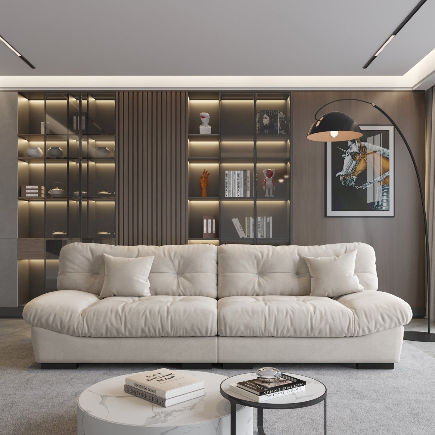 Divano a due posti Minimalism Cloud da 105'' con due cuscini