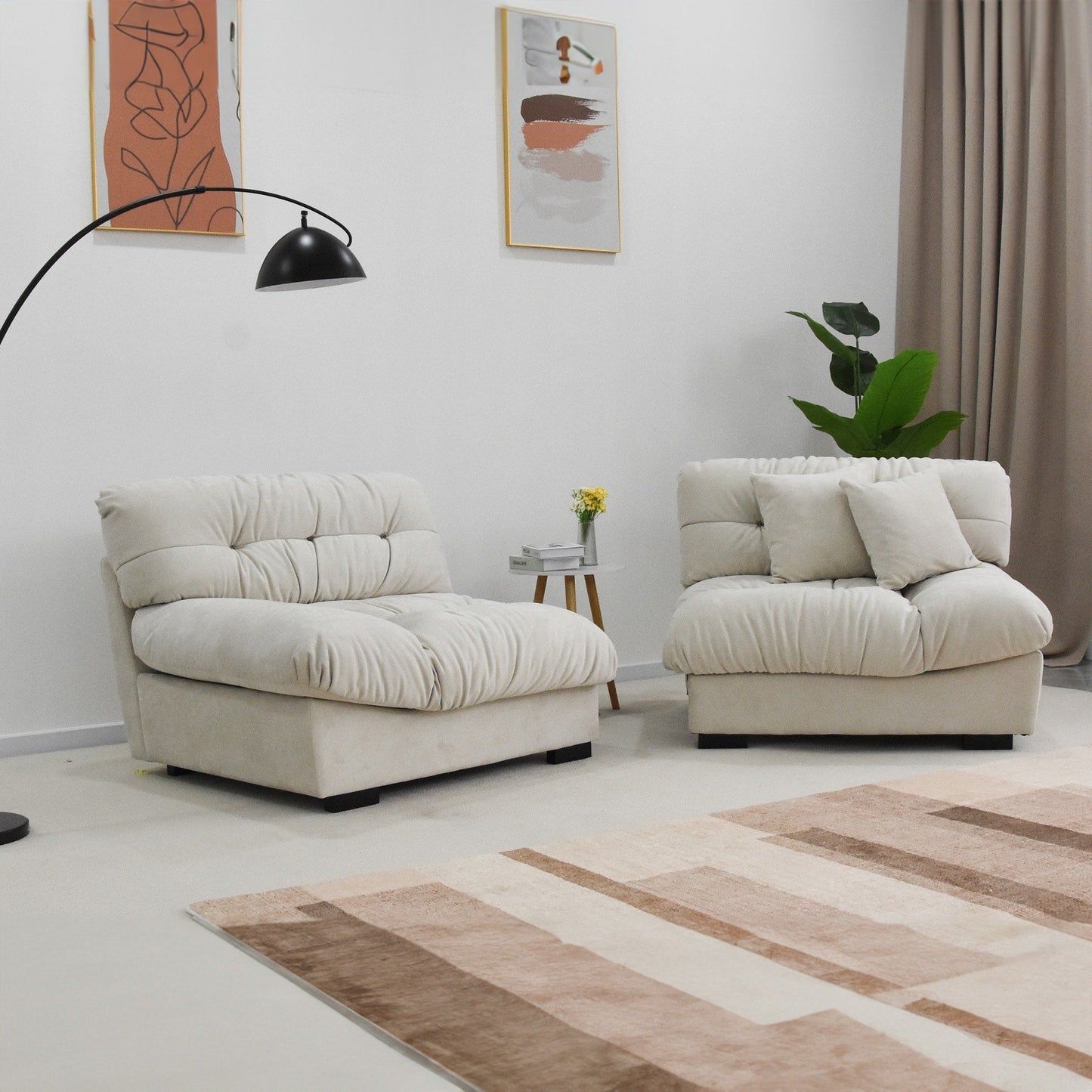 Divano a due posti Minimalism Cloud da 105'' con due cuscini