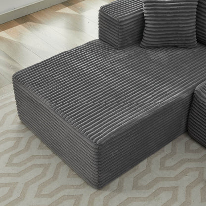 Divano componibile 106 Cloud con doppia chaise longue, divano modulare moderno con seduta profonda per soggiorno, non richiede montaggio