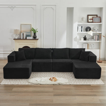 Divano componibile 106 Cloud con doppia chaise longue, divano modulare moderno con seduta profonda per soggiorno, non richiede montaggio