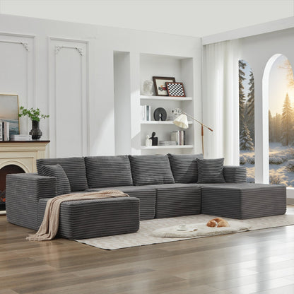 Divano componibile 106 Cloud con doppia chaise longue, divano modulare moderno con seduta profonda per soggiorno, non richiede montaggio