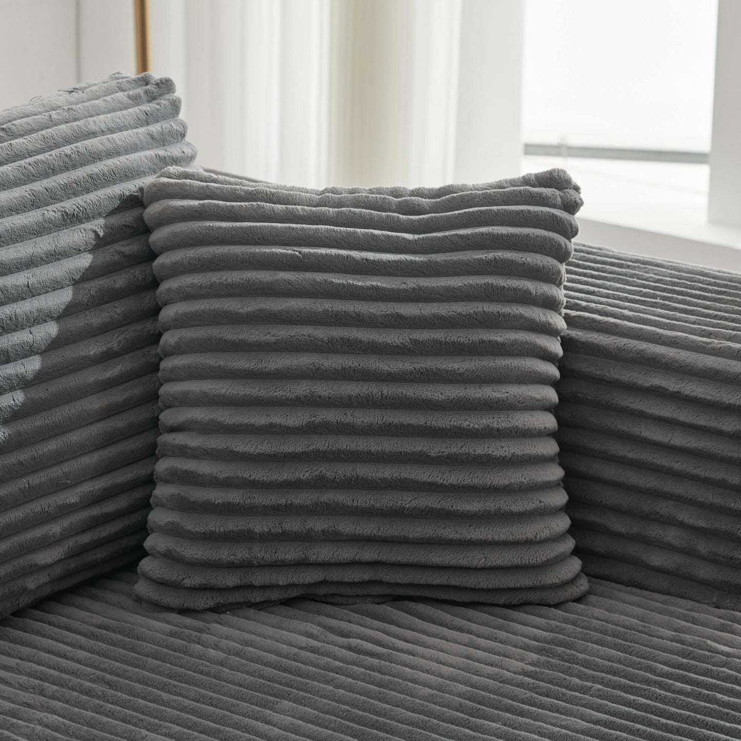 Divano componibile 106 Cloud a forma di L con chaise longue rivolta a sinistra, divano modulare moderno con seduta profonda per soggiorno, non richiede montaggio