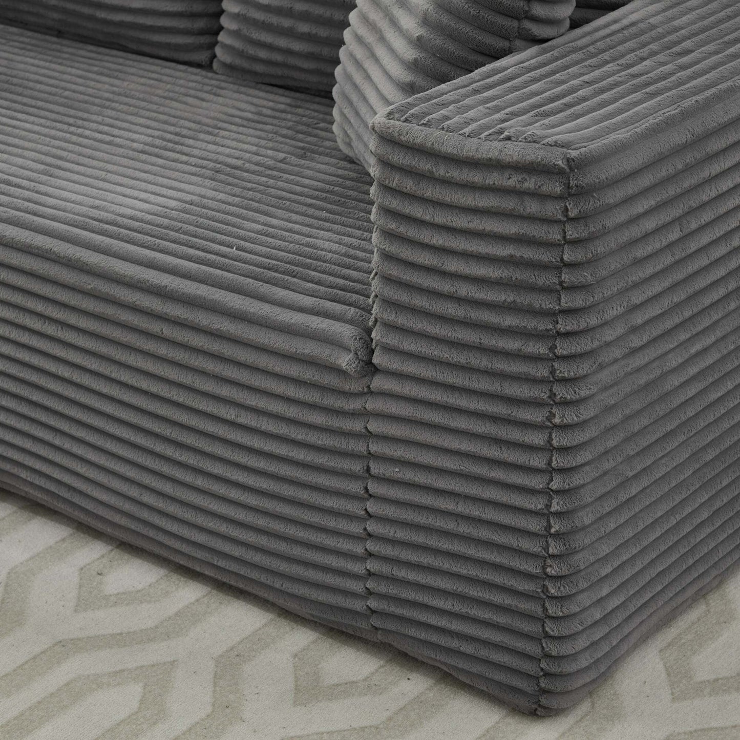 Divano componibile 106 Cloud a forma di L con chaise longue rivolta a sinistra, divano modulare moderno con seduta profonda per soggiorno, non richiede montaggio