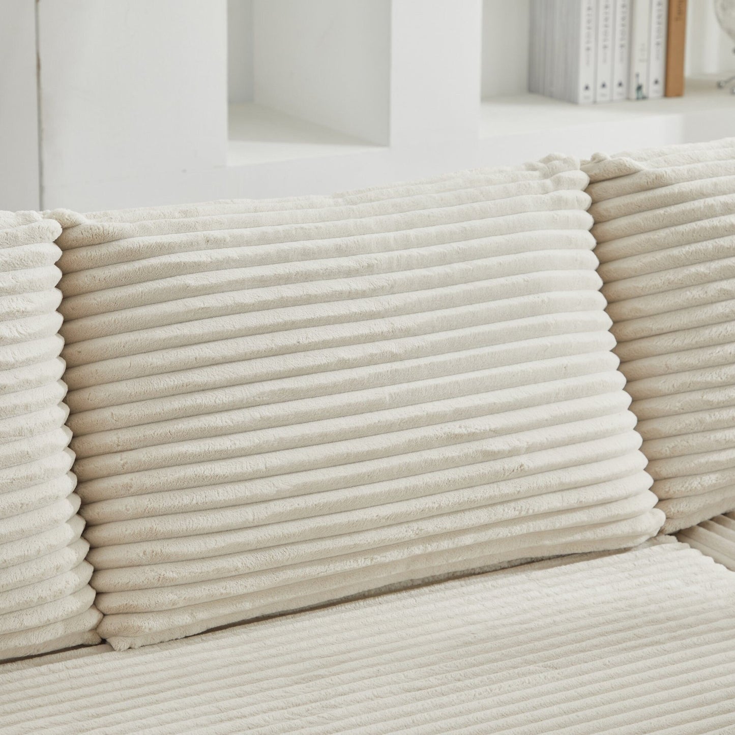 Divano componibile 106 Cloud a forma di L con chaise longue rivolta a destra, divano modulare moderno con seduta profonda per soggiorno, non richiede montaggio