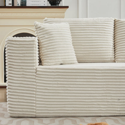 Divano componibile 106 Cloud a forma di L con chaise longue rivolta a destra, divano modulare moderno con seduta profonda per soggiorno, non richiede montaggio