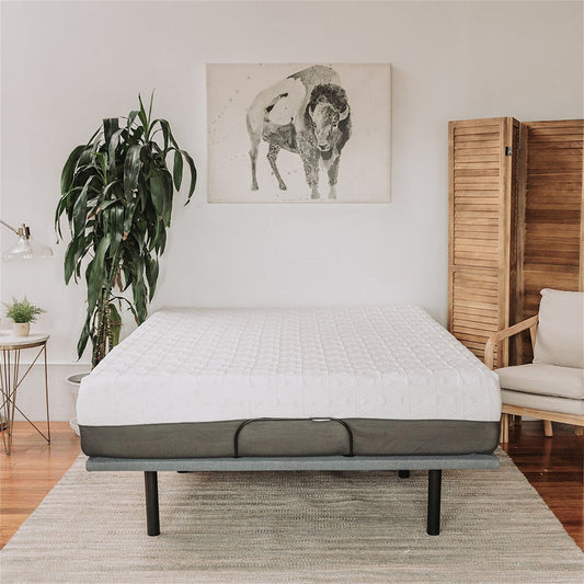 Materasso in memory foam con 10 gel California King Size in bianco grigio scuro