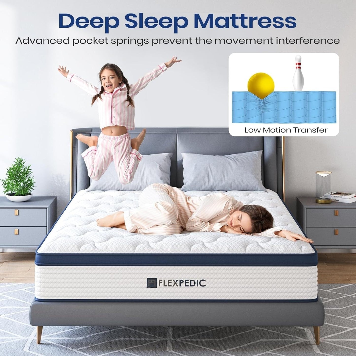 Materasso King Size, materasso ibrido in memory foam con cotone per un sonno profondo, materasso rinfrescante con supporto più forte
